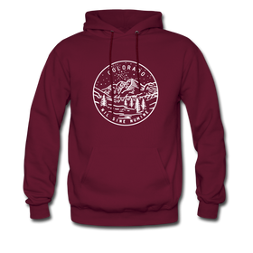 Colorado Hoodie - State Design Unisex Colorado Hooded Sweatshirt - burgundy
