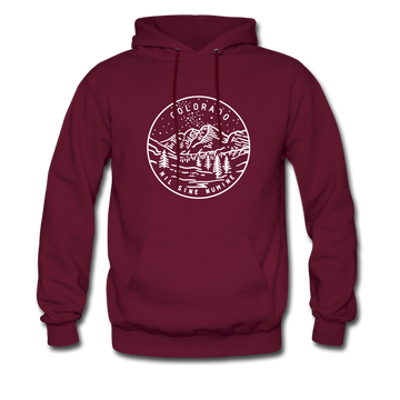 Colorado Hoodie - State Design Unisex Colorado Hooded Sweatshirt - burgundy