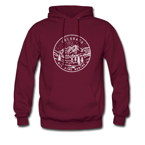 Colorado Hoodie - State Design Unisex Colorado Hooded Sweatshirt - burgundy