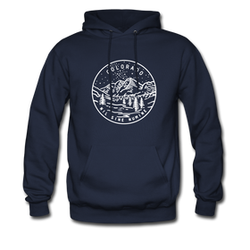 Colorado Hoodie - State Design Unisex Colorado Hooded Sweatshirt - navy