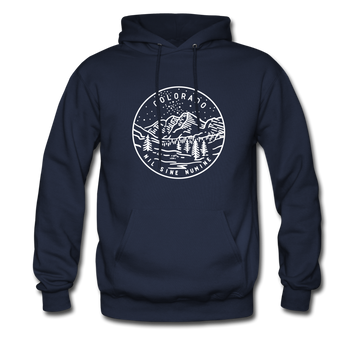 Colorado Hoodie - State Design Unisex Colorado Hooded Sweatshirt - navy