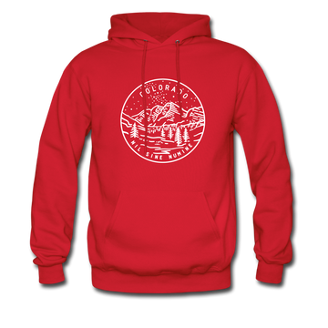 Colorado Hoodie - State Design Unisex Colorado Hooded Sweatshirt - red