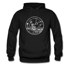 California Hoodie - State Design Unisex California Hooded Sweatshirt - black