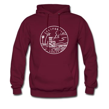 California Hoodie - State Design Unisex California Hooded Sweatshirt - burgundy