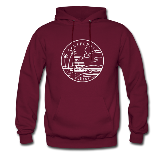 California Hoodie - State Design Unisex California Hooded Sweatshirt - burgundy