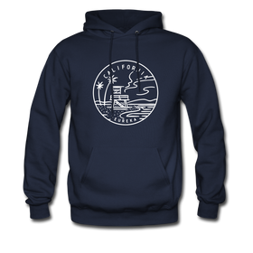 California Hoodie - State Design Unisex California Hooded Sweatshirt - navy