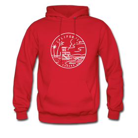 California Hoodie - State Design Unisex California Hooded Sweatshirt - red