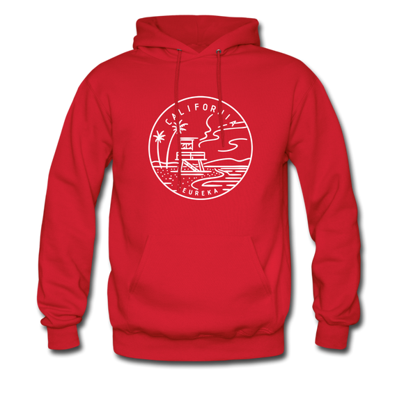 California Hoodie - State Design Unisex California Hooded Sweatshirt - red