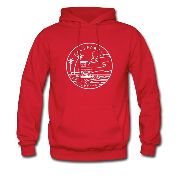 California Hoodie - State Design Unisex California Hooded Sweatshirt - red