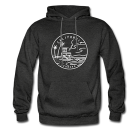 California Hoodie - State Design Unisex California Hooded Sweatshirt - charcoal gray