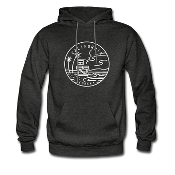 California Hoodie - State Design Unisex California Hooded Sweatshirt - charcoal gray