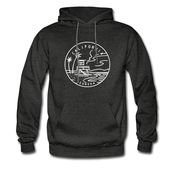 California Hoodie - State Design Unisex California Hooded Sweatshirt - charcoal gray
