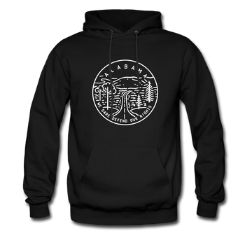 Alabama Hoodie - State Design Unisex Alabama Hooded Sweatshirt - black