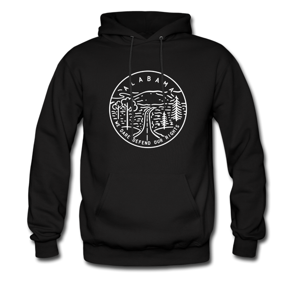 Alabama Hoodie - State Design Unisex Alabama Hooded Sweatshirt - black