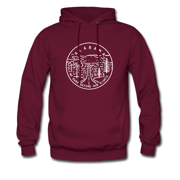 Alabama Hoodie - State Design Unisex Alabama Hooded Sweatshirt - burgundy