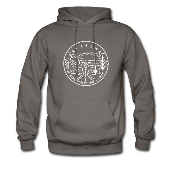Alabama Hoodie - State Design Unisex Alabama Hooded Sweatshirt - asphalt gray