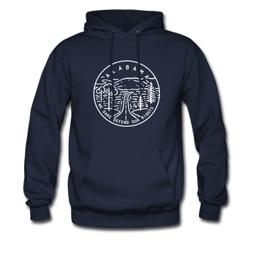 Alabama Hoodie - State Design Unisex Alabama Hooded Sweatshirt - navy