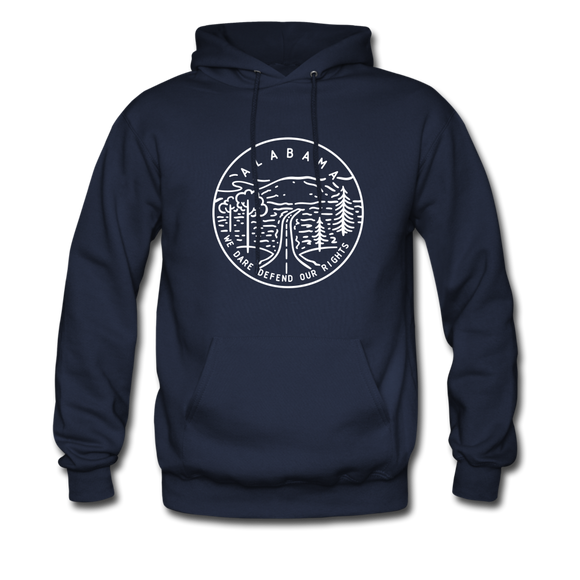 Alabama Hoodie - State Design Unisex Alabama Hooded Sweatshirt - navy