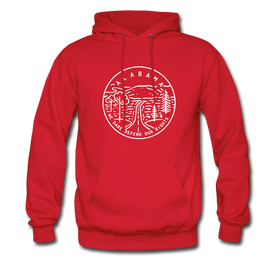 Alabama Hoodie - State Design Unisex Alabama Hooded Sweatshirt - red