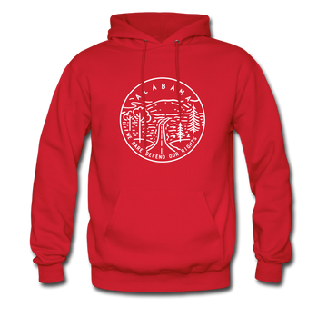 Alabama Hoodie - State Design Unisex Alabama Hooded Sweatshirt - red