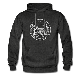 Alabama Hoodie - State Design Unisex Alabama Hooded Sweatshirt - charcoal gray