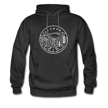 Alabama Hoodie - State Design Unisex Alabama Hooded Sweatshirt - charcoal gray
