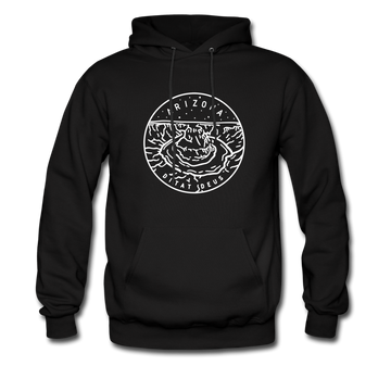 Arizona Hoodie - State Design Unisex Arizona Hooded Sweatshirt - black