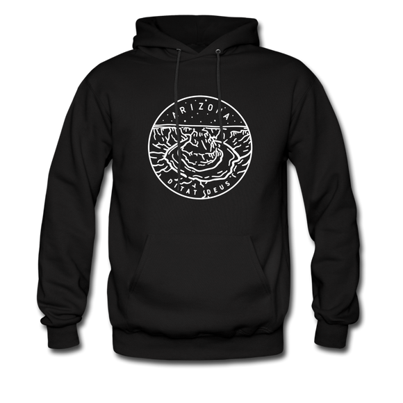 Arizona Hoodie - State Design Unisex Arizona Hooded Sweatshirt - black