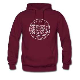 Arizona Hoodie - State Design Unisex Arizona Hooded Sweatshirt - burgundy