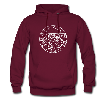 Arizona Hoodie - State Design Unisex Arizona Hooded Sweatshirt - burgundy