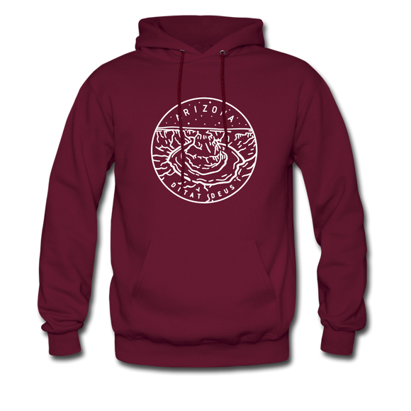 Arizona Hoodie - State Design Unisex Arizona Hooded Sweatshirt - burgundy