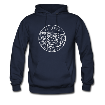 Arizona Hoodie - State Design Unisex Arizona Hooded Sweatshirt - navy
