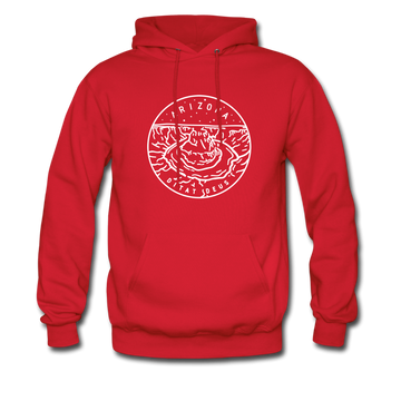 Arizona Hoodie - State Design Unisex Arizona Hooded Sweatshirt - red