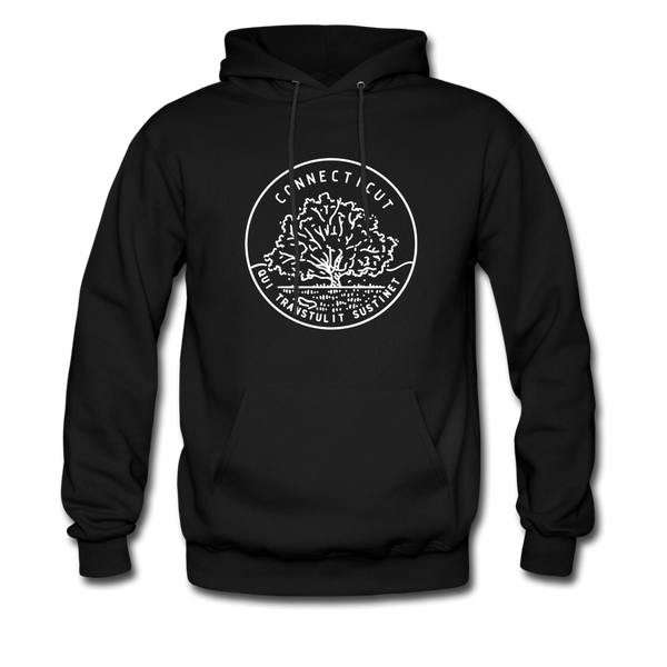 Connecticut Hoodie - State Design Unisex Connecticut Hooded Sweatshirt - black