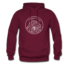 Connecticut Hoodie - State Design Unisex Connecticut Hooded Sweatshirt - burgundy