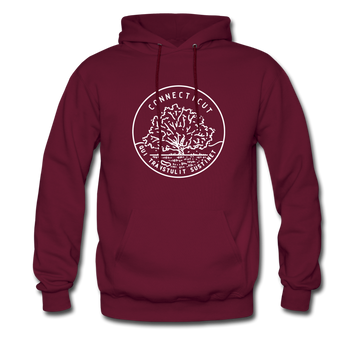 Connecticut Hoodie - State Design Unisex Connecticut Hooded Sweatshirt - burgundy