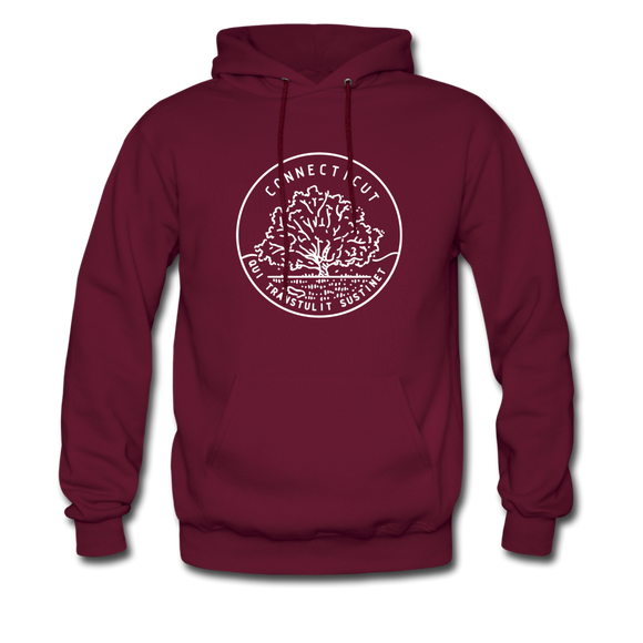 Connecticut Hoodie - State Design Unisex Connecticut Hooded Sweatshirt - burgundy