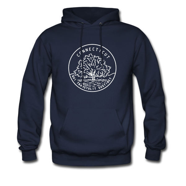 Connecticut Hoodie - State Design Unisex Connecticut Hooded Sweatshirt - navy