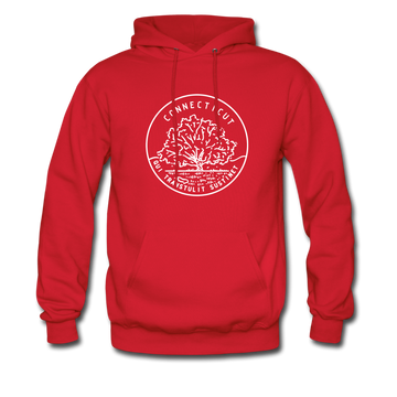 Connecticut Hoodie - State Design Unisex Connecticut Hooded Sweatshirt - red