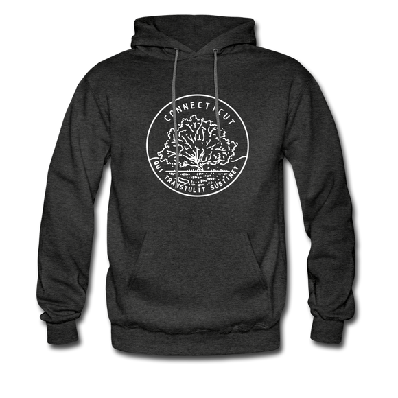 Connecticut Hoodie - State Design Unisex Connecticut Hooded Sweatshirt - charcoal gray