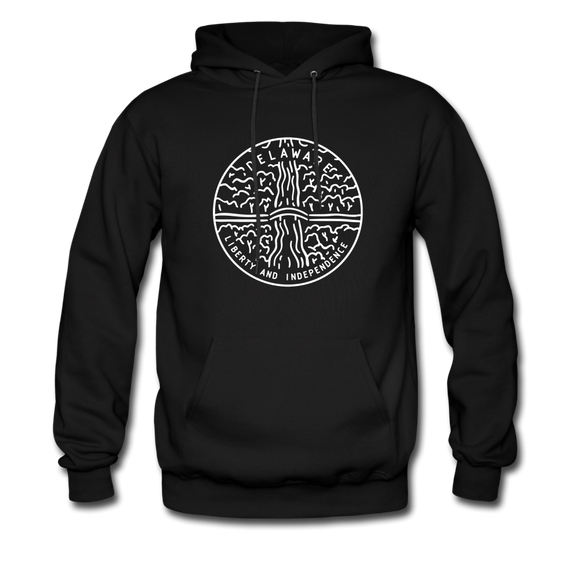 Delaware Hoodie - State Design Unisex Delaware Hooded Sweatshirt - black