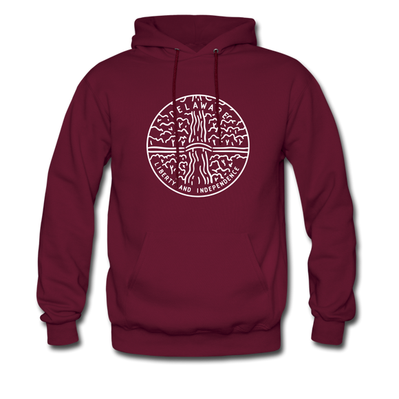 Delaware Hoodie - State Design Unisex Delaware Hooded Sweatshirt - burgundy