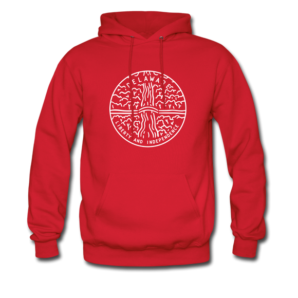 Delaware Hoodie - State Design Unisex Delaware Hooded Sweatshirt - red