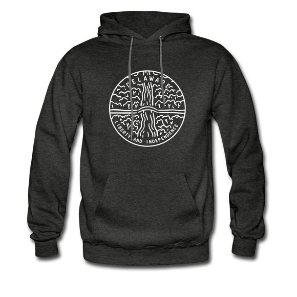 Delaware Hoodie - State Design Unisex Delaware Hooded Sweatshirt - charcoal gray