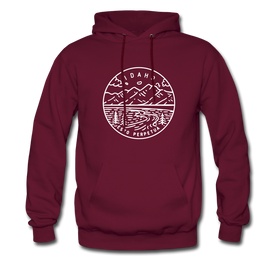 Idaho Hoodie - State Design Unisex Idaho Hooded Sweatshirt - burgundy