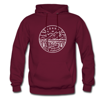 Idaho Hoodie - State Design Unisex Idaho Hooded Sweatshirt - burgundy