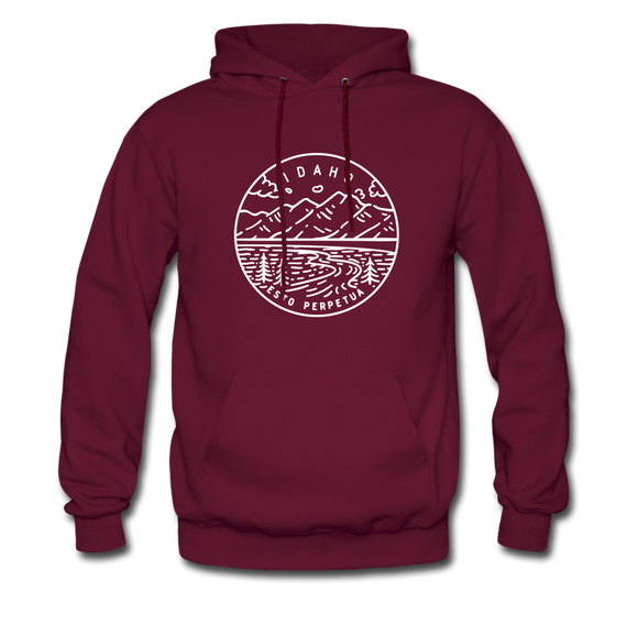 Idaho Hoodie - State Design Unisex Idaho Hooded Sweatshirt - burgundy