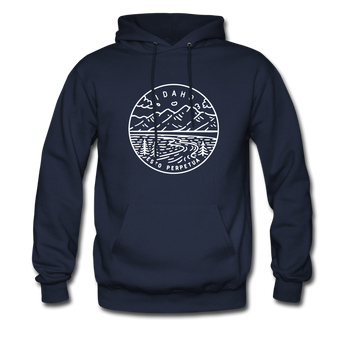 Idaho Hoodie - State Design Unisex Idaho Hooded Sweatshirt - navy