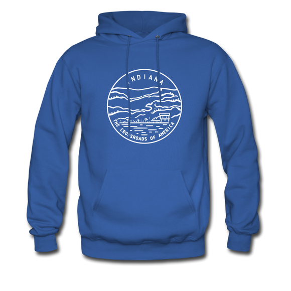 Indiana Hoodie - State Design Unisex Indiana Hooded Sweatshirt - royal blue