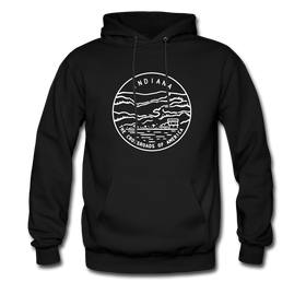 Indiana Hoodie - State Design Unisex Indiana Hooded Sweatshirt - black